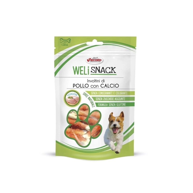 WelisnackInvoltini Pollo con Calcio 75g snack per cani