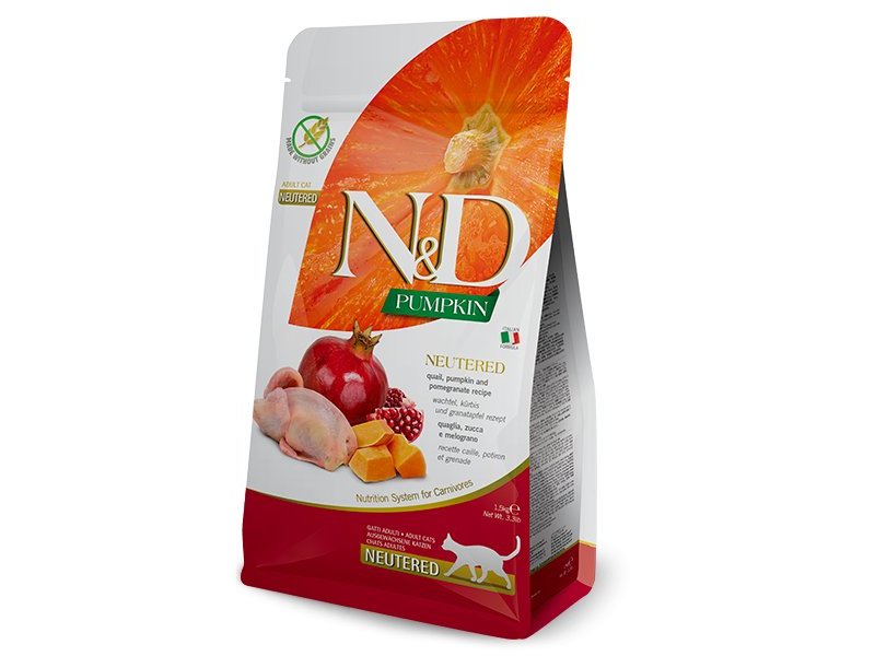 N&D Neutered Quaglia, Zucca e Melograno 300g Grain Free crocchette gatto sterilizzato