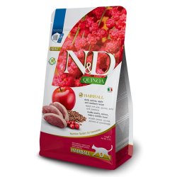 N&D Hairball Anatra, Quinoa, Mela e Mirtillo Rosso 1,5kg Grain Free crocchette gatto