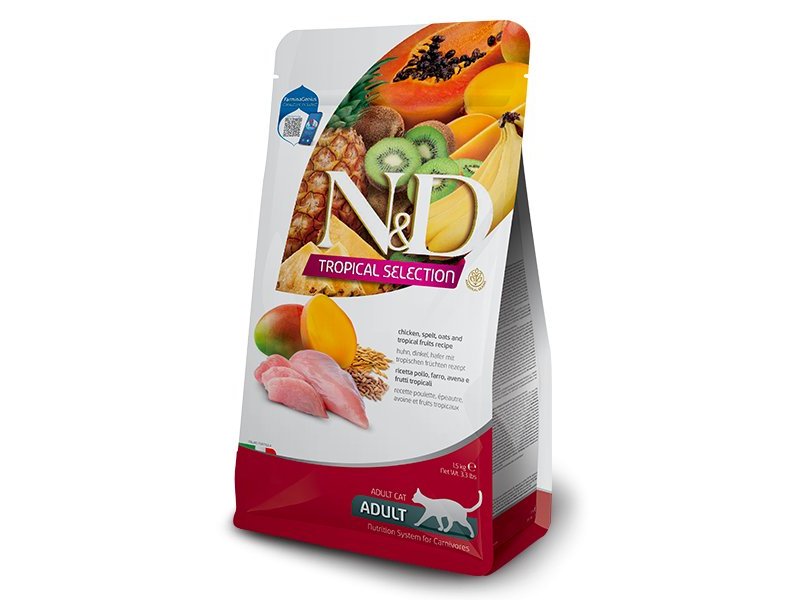 N&D Tropical Adult cat Pollo 300g crocchette gatto con frutta tropicale