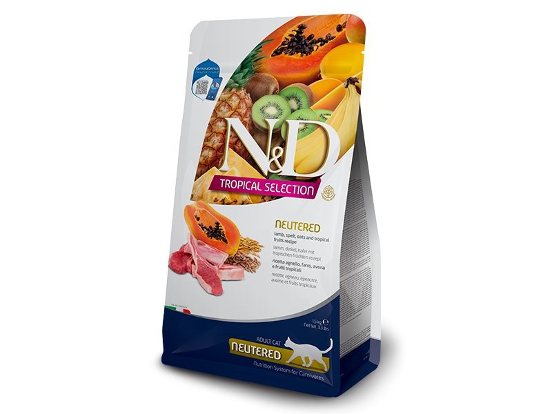 N&D Tropical Neutered cat Agnello 300g crocchette gatti sterilizzati con frutta tropicale