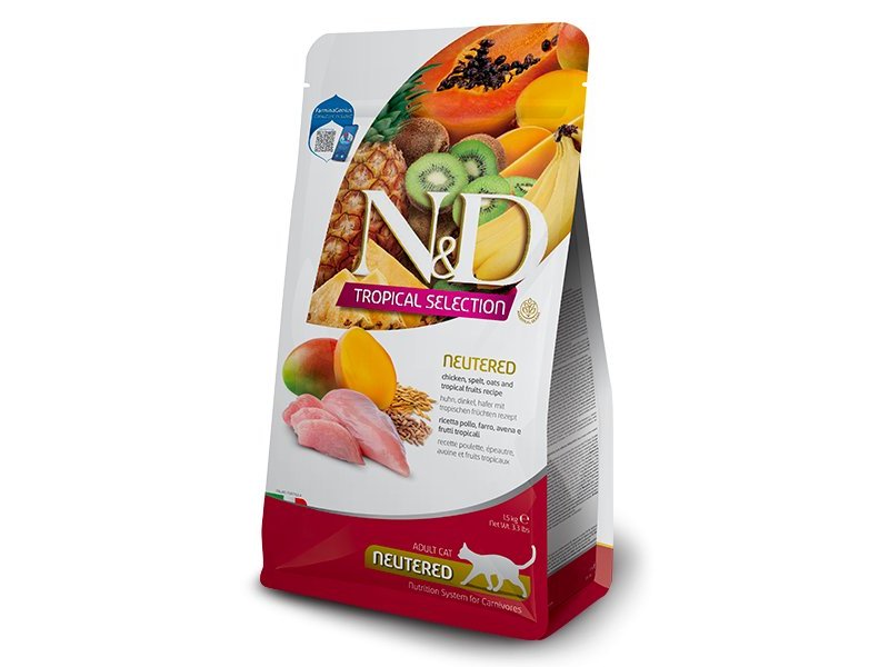N&D Tropical Neutered cat Pollo 300g crocchette gatti sterilizzati con frutta tropicale