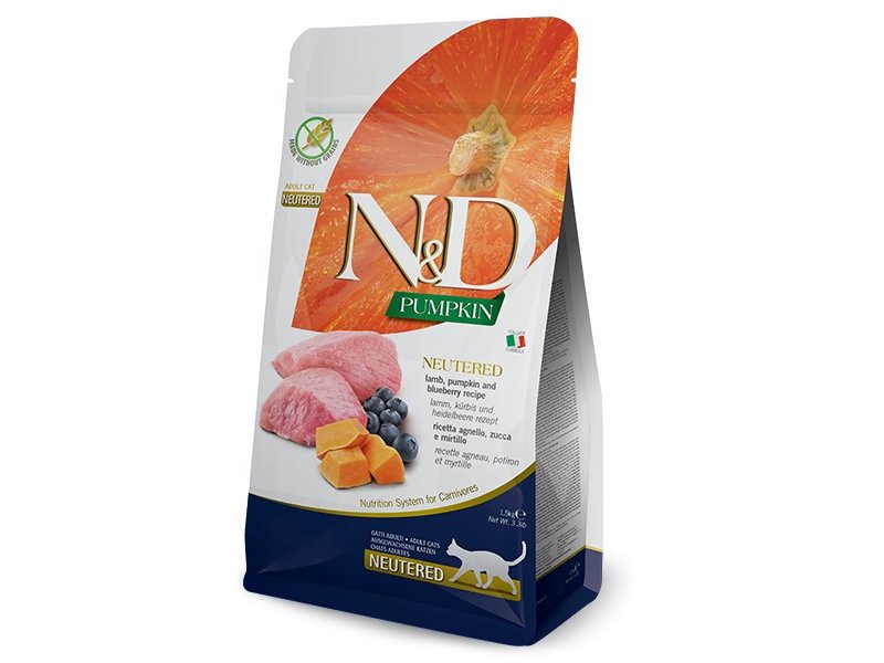 N&D Neutered Agnello, Zucca e Mirtillo 300g Grain Free crocchette gatto sterilizzato