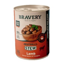 Bravery Stew Meatballs Lamb 415g polpette al pollo umido cane