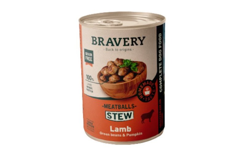 Bravery Stew Meatballs Lamb 415g polpette al pollo umido cane