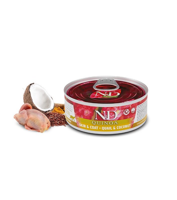 N&D Skin&Coat Quaglia, Quinoa e Cocco 80g Grain Free umido gatto