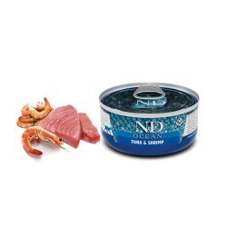 N&D Adult Tonno e Gamberetto 70g Grain Free umido gatto