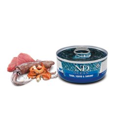 N&D Adult Tonno, Calamaro e Gamberetti 70g Grain Free umido gatto