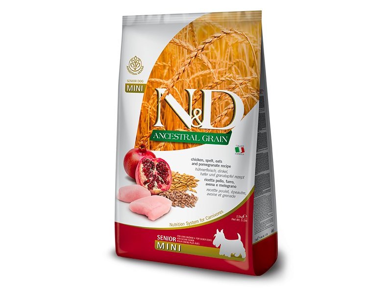 N&D Senior Mini Pollo e Melograno 2,5kg ancestral crocchette cane