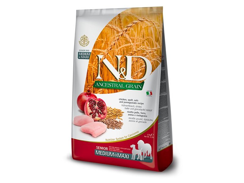 N&D Senior Pollo e Melograno Medium Maxi 2,5kg ancestral crocchette cane