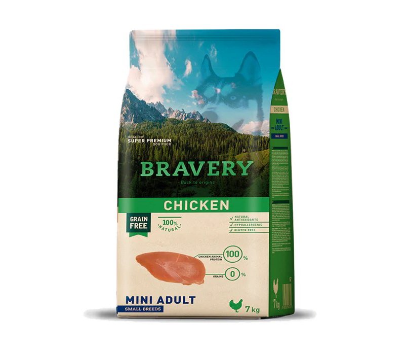 Bravery Adult Chicken Mini 7kg crocchette cane grain free