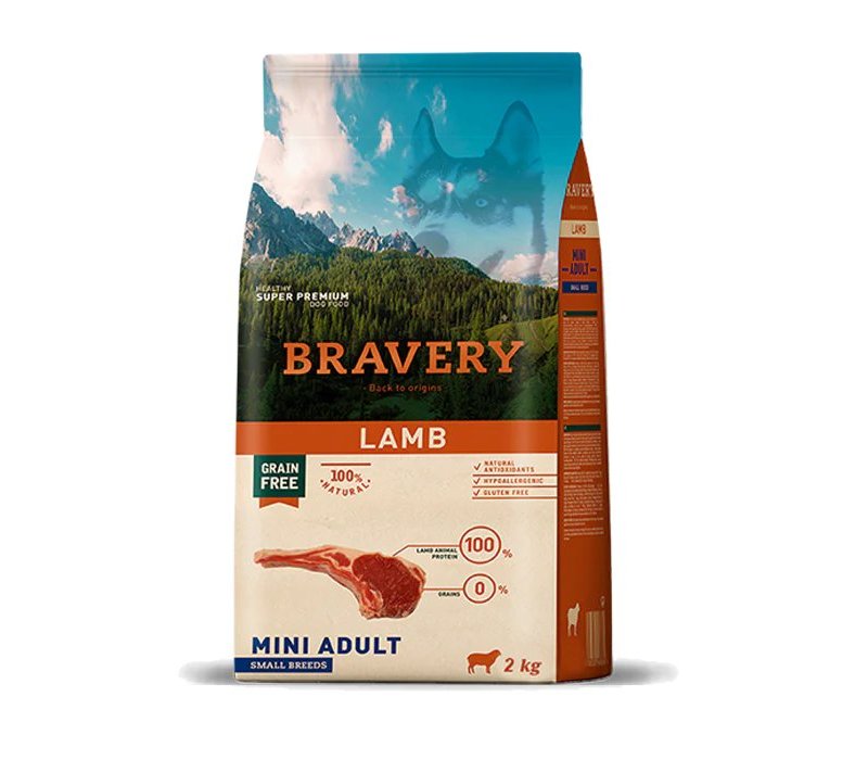 Bravery Adult Lamb Mini 2kg crocchette cane grain free