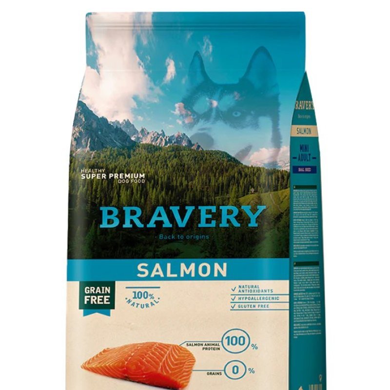 Bravery Adult Salmon Mini 2kg crocchette cane grain free