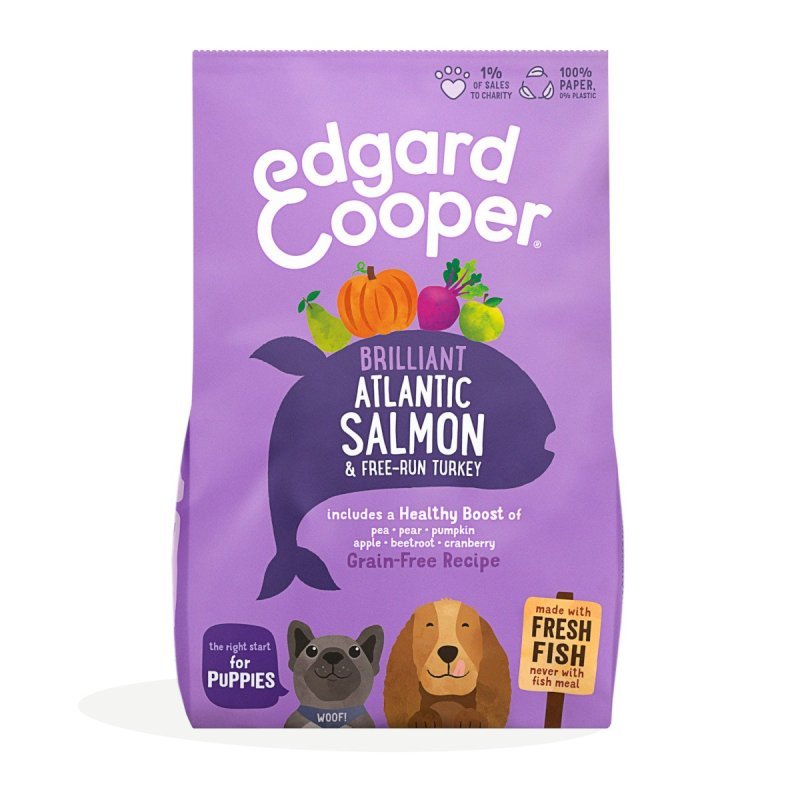 Edgard&Cooper Puppy Salmone e Tacchino 2,5kg crocchette cucciolo