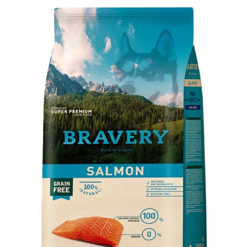 Bravery Adult Salmon Mini 7kg crocchette cane grain free