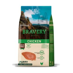 Bravery Puppy Chicken Medium Large 4kg crocchette cuccioli grain free