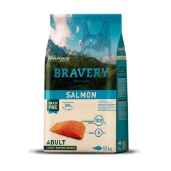 Bravery Adult Salmon Medium Large 12kg crocchette cane grain free