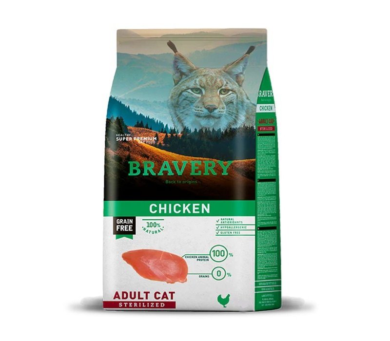 Bravery Sterilized Cat Chicken crocchette gatto grain free