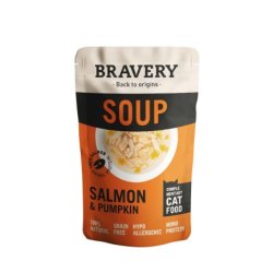 Bravery Cat Soup Salmone e Zucca 40g cibo umido per gatti
