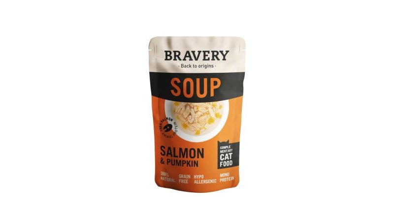Bravery Cat Soup Salmone e Zucca 40g cibo umido per gatti