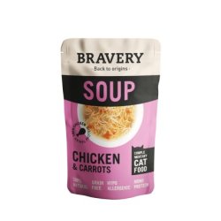 Bravery Cat Soup Pollo e Carote 40g cibo umido per gatti