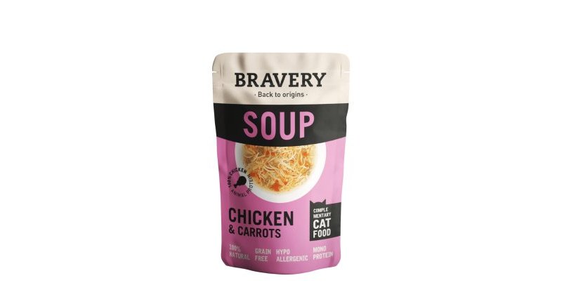 Bravery Cat Soup Pollo e Carote 40g cibo umido per gatti
