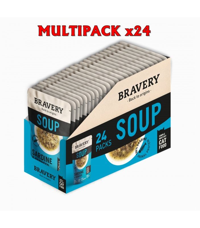 Bravery Soup Sardina e Alga Marina 40g umido per gatti - AquaZooMania