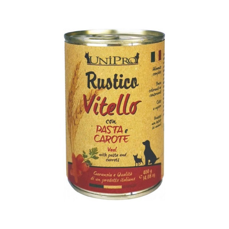 UniPro Rustico Vitello, Pasta e Carote 400g umido cane