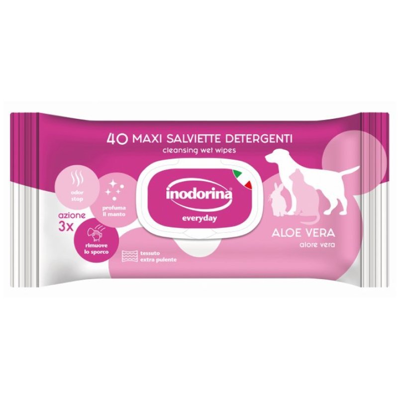 Inodorina Salviette detergenti EveryDay all'Aloe Vera 40pz