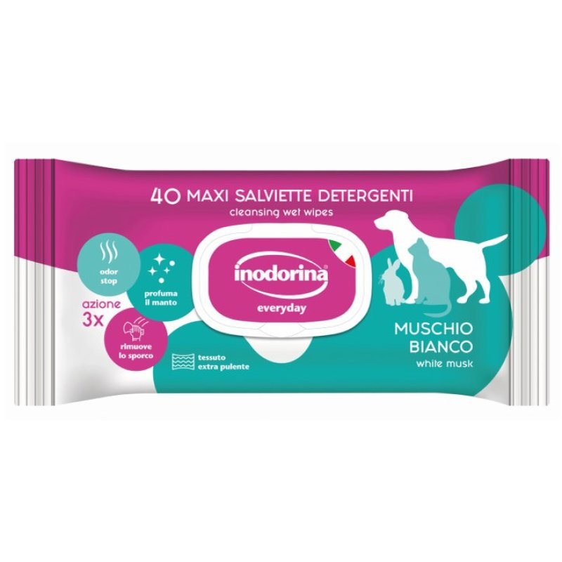 Inodorina Salviette detergenti al Muschio Bianco 40pz