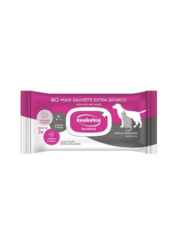Inodorina Salviette detergenti Extra Sporco all'Acqua Micellare 40pz