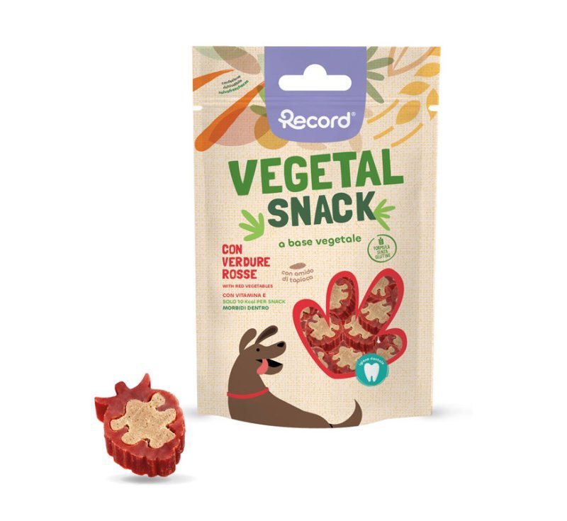 Record Vegetal Snack con Verdure Rosse 75 g per cani