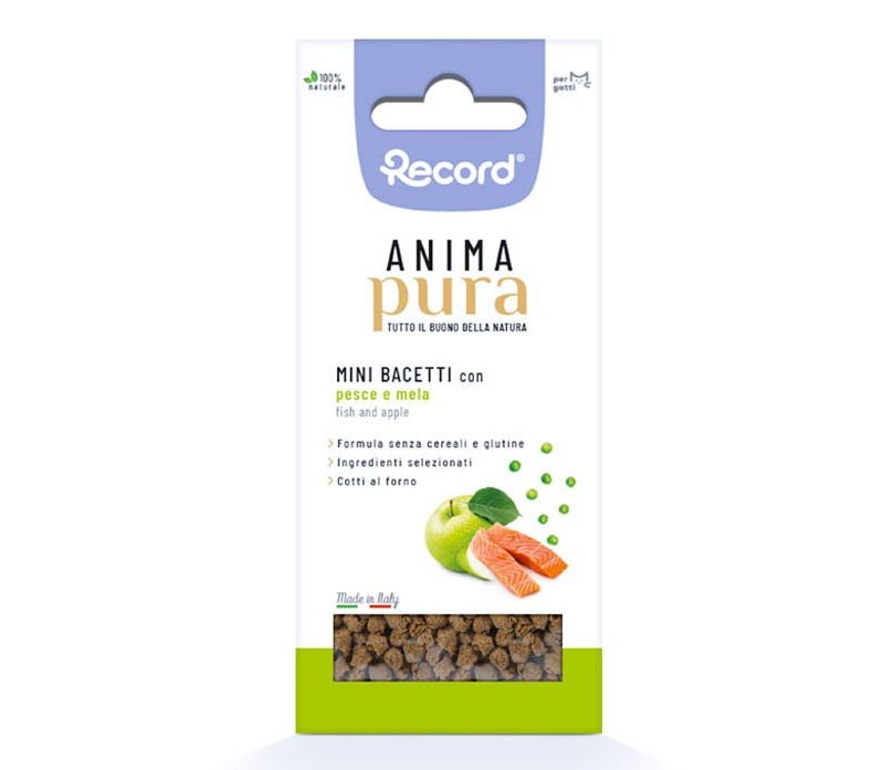 Anima Pura Mini Bacetti Pesce e Mela 45g snack per gatti