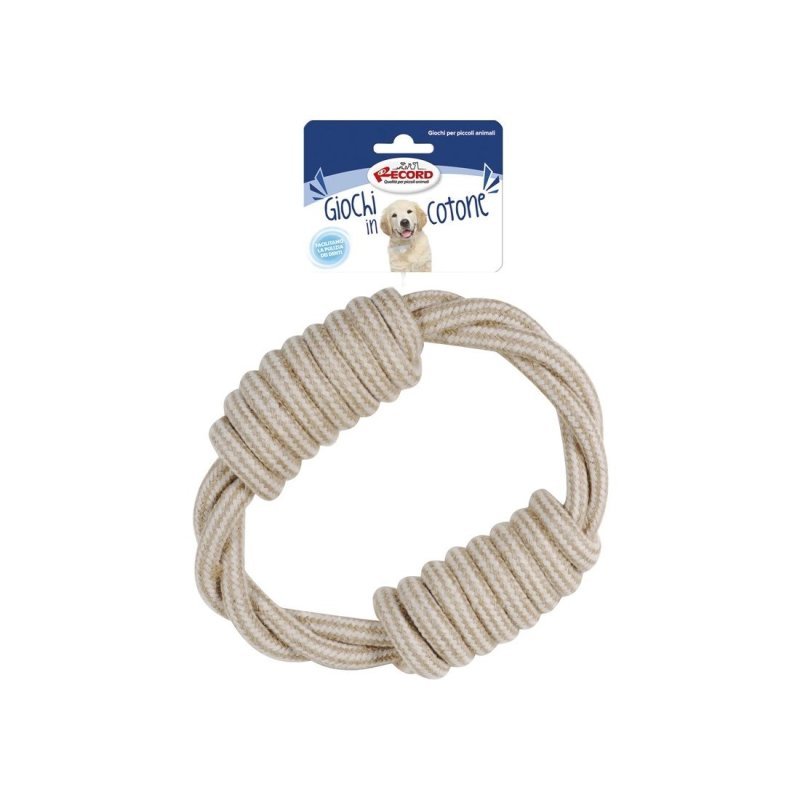 Record Natural Cotton Ciambella intrecciata gioco per cani