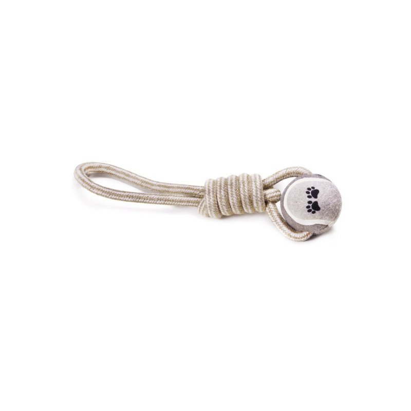 Record Natural Cotton Tirante con palla da tennis gioco per cani