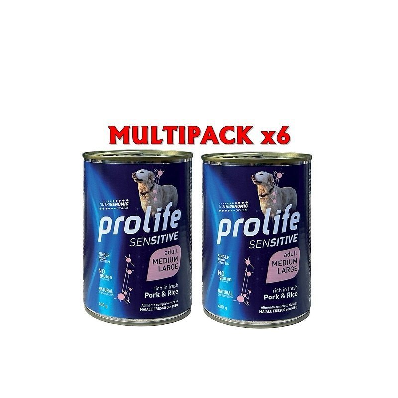 Prolife Adult Maiale e Riso 400g umido cane sensitive