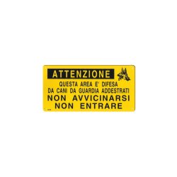 Record Targa in metallo Area Difesa da cani Addestrati