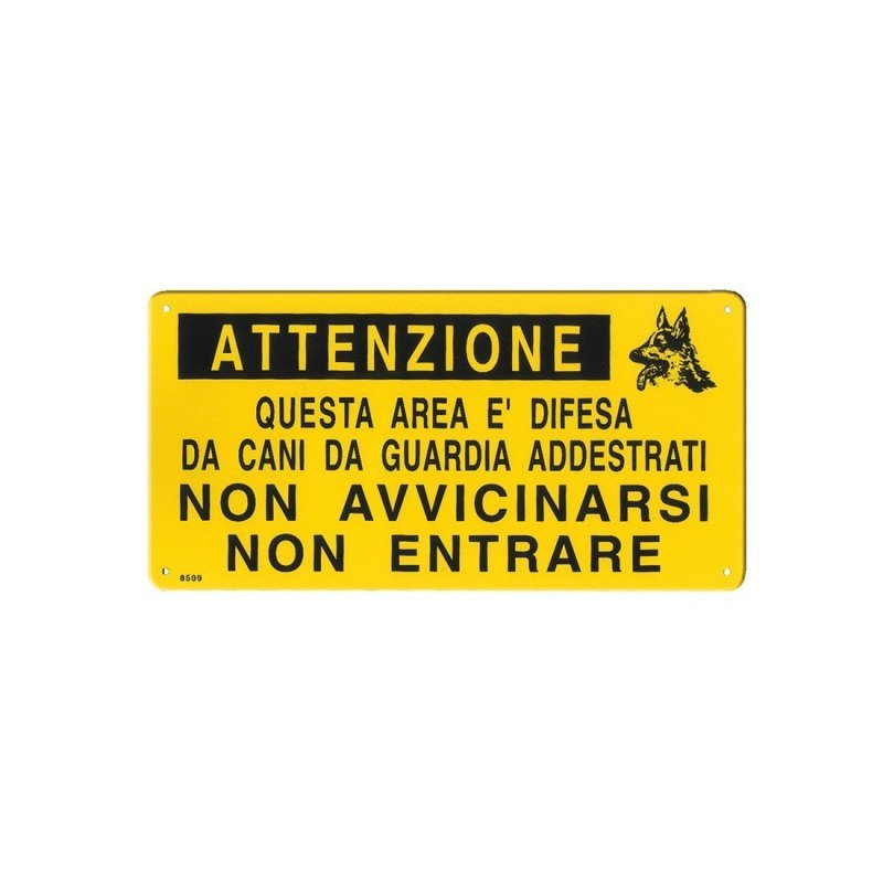 Record Targa in metallo Area Difesa da cani Addestrati