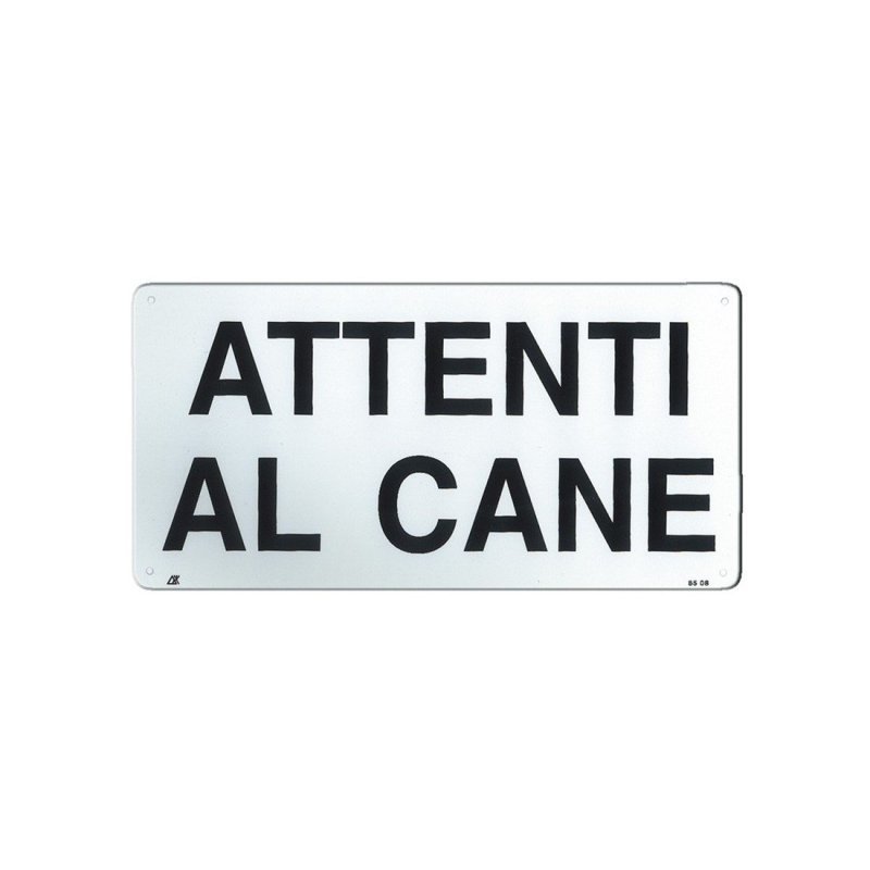 Record Targa in metallo con scritta Attenti al Cane