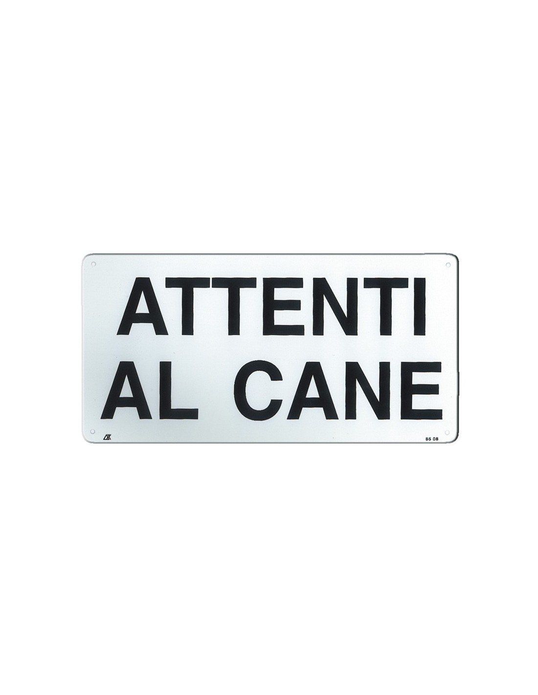 2 Cartelli In Alluminio Attenti Al Cane - 25x25 Cm Con Fori Preforati, Antiruggine