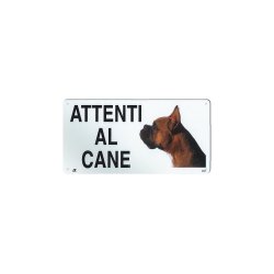 Record Targa in metallo Attenti al cane con Immagine Cane