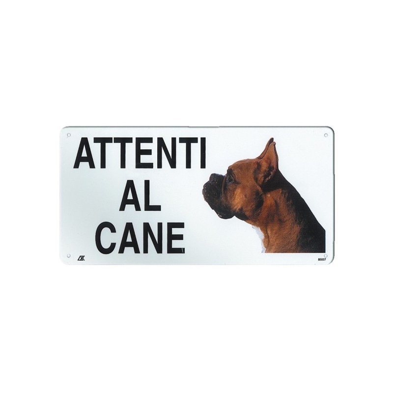 Record Targa in metallo Attenti al cane con Immagine Cane