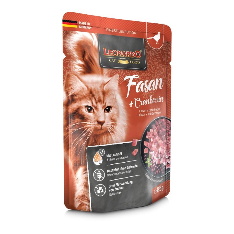 Leonardo Fagiano e Cranberries 85g umido gatto finest selection