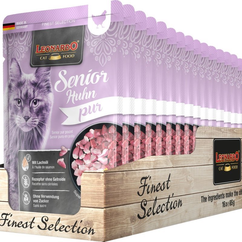 Leonardo Senior Puro Pollo 85g umido gatto finest selection