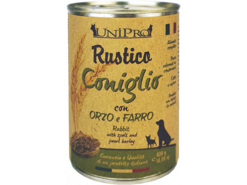 UniPro Rustico Coniglio, Orzo e Farro 400g umido cane