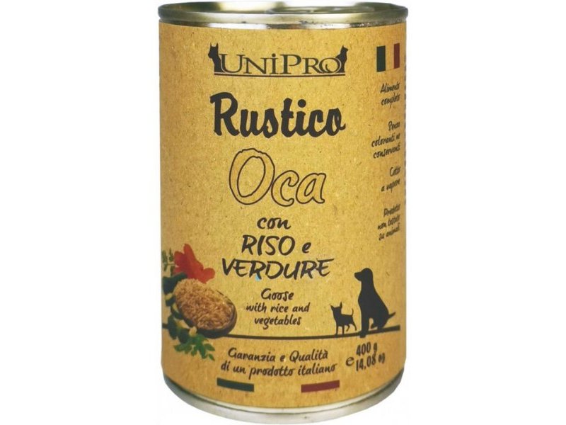 UniPro Rustico Oca, Riso e Verdure 400g umido cane