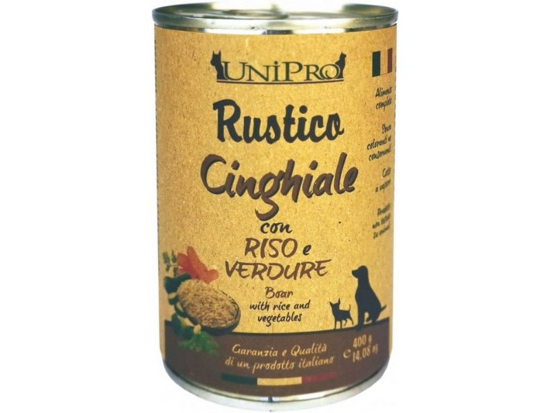 UniPro Rustico Cinghiale, Riso e Verdure 400g umido cane