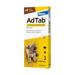 AdTab Elanco Cane da 1,3 a 2,5kg Antiparassitario orale 3 Compresse masticabili