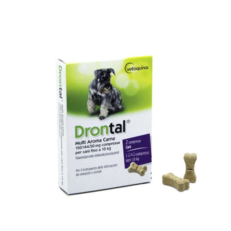 Drontal Cane multiaroma carne 2cpr vermifugo antielmintico cane