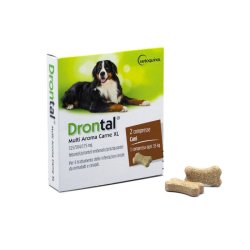 Drontal Cane multiaroma carne XL 2cpr vermifugo antielmintico cane